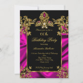 Elegant 60e verjaardag Zijde Rijk Roze goud Kaart (Voorkant)