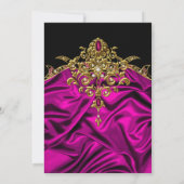 Elegant 60e verjaardag Zijde Rijk Roze goud Kaart (Achterkant)