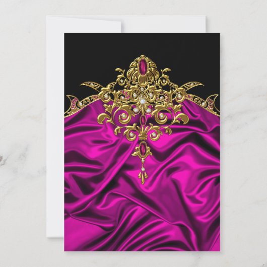 Elegant 60e verjaardag Zijde Rijk Roze goud Kaart (Achterkant)