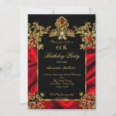 Elegant 60e verjaardag Zijderzijde Ruby Red Gold 2 Kaart (Voorkant)