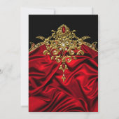 Elegant 60e verjaardag Zijderzijde Ruby Red Gold 2 Kaart (Achterkant)