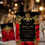 Elegant 60e verjaardag Zijderzijde Ruby Red Gold 2 Kaart<br><div class="desc">Elegant 60e verjaardag Afbeeldingen van de Zijderpartij Ruby Red Gold Black Diamond Birthday Party . Je kunt de leeftijd veranderen! Pas je aan met je eigen gegevens.</div>