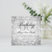 Elegant 60e verjaardag Zilver Winter Wonderland Kaart (Staand voorkant)