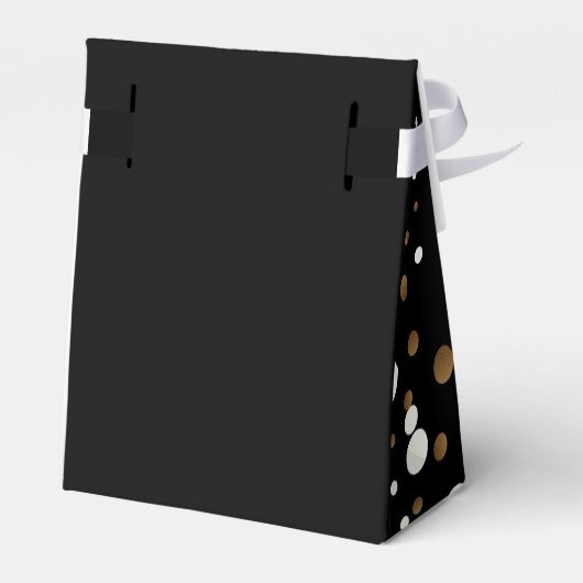 Elegant 60e verjaardag Zwarte gouden Confetti Aang Bedankdoosjes (Achterkant)