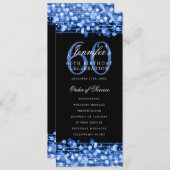 Elegant 60e verjaardagsfeest programma Navy Menu (Voorkant / Achterkant)