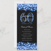 Elegant 60e verjaardagsfeest programma Navy Menu (Voorkant)