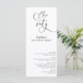 Elegant 60e verjaardagsfeestje menu (Staand voorkant)