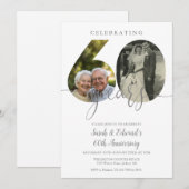 Elegant 60ste bruiloft Jubileum 2 Foto Kaart (Voorkant / Achterkant)