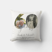 Elegant 60ste bruiloft Jubileum 2 Foto Kussen (Voorkant)