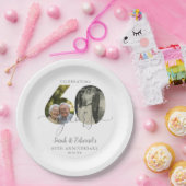 Elegant 60ste bruiloft Jubileum 2 Foto Papieren Bordje (Feest)