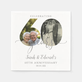 Elegant 60ste bruiloft Jubileum 2 Foto Servet