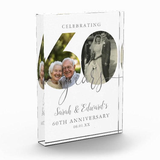 Elegant 60ste bruiloft Jubileum 2 Fotoblokken (Links)