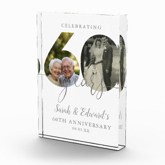 Elegant 60ste bruiloft Jubileum 2 Fotoblokken (Rechts)