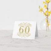 Elegant 60ste verjaardag kaart (Gele Bloem)