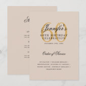 Elegant 60ste verjaardag programma Gold Menu Champ (Voorkant / Achterkant)
