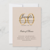 Elegant 60ste verjaardag programma Gold Menu Champ (Voorkant)