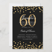Elegant 60ste verjaardag programma Menu Gold Black (Voorkant)