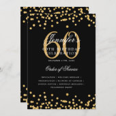 Elegant 60ste verjaardag programma Menu Gold Black (Voorkant / Achterkant)