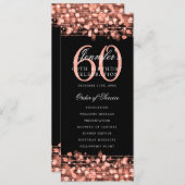 Elegant 60ste verjaardag programma Roos Gold Bedan (Voorkant / Achterkant)