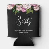 Elegant 60ste Verjaardag Roos Bloemen Blikjeskoeler (Achterkant)