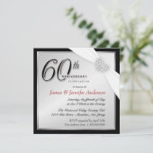 Elegant 60ste verjaardag Uitnodigingen van de Part (Staand voorkant)