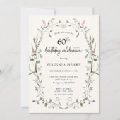 Elegant 60ste verjaardagsfeest kaart (Voorkant)