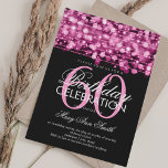 Elegant 60ste verjaardagsfeestje Sparkles Pink Kaart<br><div class="desc">Elegante 60e verjaardagsfeest sprankelt roze uitnodiging sjabloon. Met gouden lichten,  gouddraad en gouden sprankelingen. Geweldig voor de 60e verjaardag en meer!</div>
