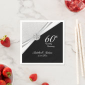 Elegant 60th/75th Diamond Glitter Jubileum Na Servet (Insitu)