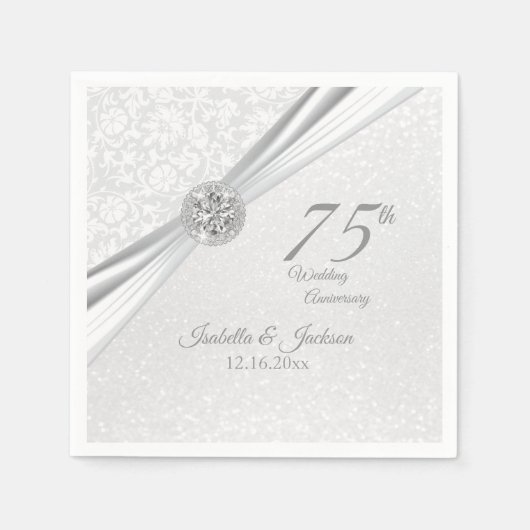 Elegant 60th/75th Diamond Jubileum Design Servet (Voorkant)