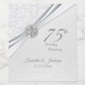Elegant 60th/75th Diamond Jubileum Design Wijn Etiket (Enkel label)
