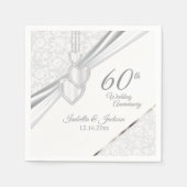 Elegant 60th/75th Wedding Jubileum Design Servet (Voorkant)