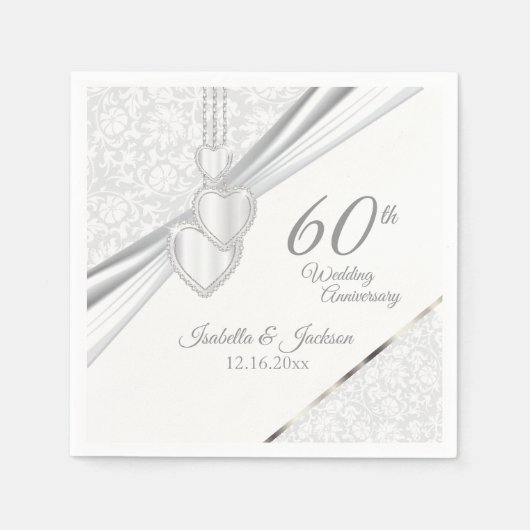 Elegant 60th/75th Wedding Jubileum Design Servet (Voorkant)