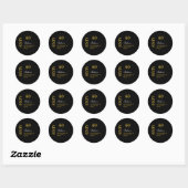 Elegant 60th Birthday Black en Gold Hartelijk dank Ronde Sticker (Vel)