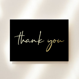 Elegant 60th Birthday Black Foil Thank You Card Folie Uitnodiging
