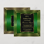 Elegant 60th Birthday Emerald Green Gold Kaart (Voorkant / Achterkant)