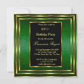 Elegant 60th Birthday Emerald Green Gold Kaart (Voorkant)