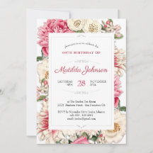 Elegant 60th Birthday Floral Botanical Custom