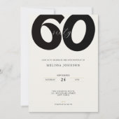 Elegant 60th Birthday Invitation - Minimal Style Kaart (Voorkant)