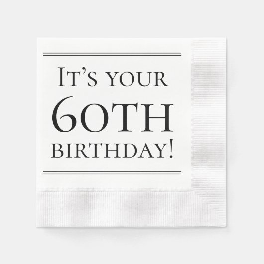 Elegant 60th Birthday Paper Napkins Servet (Voorkant)