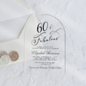 Elegant 60th Birthday Party Acryl Uitnodigingen
