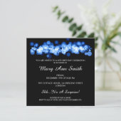 Elegant 60th Birthday Party Blue Bokeh Lights Kaart (Staand voorkant)