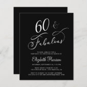 Elegant 60th Birthday Party Budget Invitation (Voorkant / Achterkant)