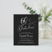 Elegant 60th Birthday Party Budget Invitation (Staand voorkant)