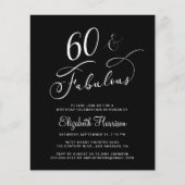 Elegant 60th Birthday Party Budget Invitation (Voorkant)