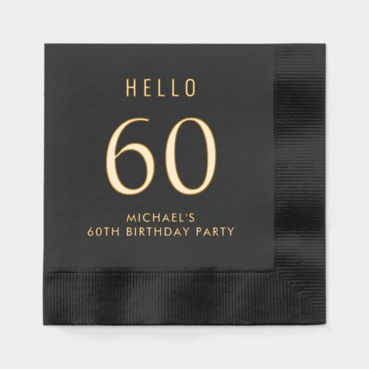 Elegant 60th Birthday Party Folie Servetten (Voorkant)