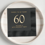 Elegant 60th Birthday Party Folie Servetten<br><div class="desc">Verhef zijn 60e verjaardagsfeestje met deze sierlijke servetten met folie. Elk servet is gestempeld in uw keuze van gouden of zilveren folie voor een verfijnde touch en is voorzien van "Cheers to 60 Years" en zijn naam in de moderne typografie, </div>