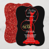 Elegant 60th Birthday Party Formal Red Dress Kaart (Voorkant / Achterkant)