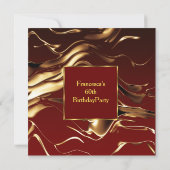Elegant 60th Birthday Party Gold Burgundy Kaart (Achterkant)