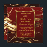 Elegant 60th Birthday Party Gold Burgundy Kaart<br><div class="desc">Elegant 60th Birthday Party Gold Burgundy Uitnodiging</div>