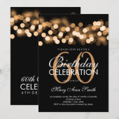 Elegant 60th Birthday Party Gold Hollywood Glam Kaart (Voorkant / Achterkant)